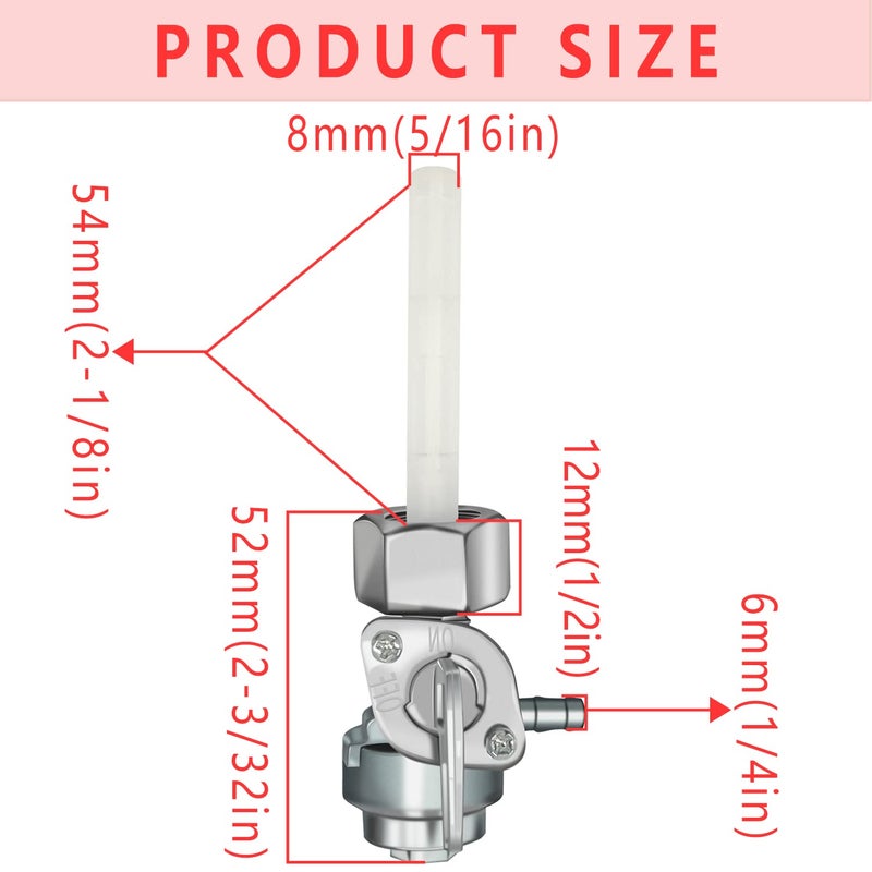 Sofo Generator Female Fuel Petcock Shut Off Valve M16x1.5mm with Fuel Strainer for Predator 4000 6500 8750 9000 for Honda EB5000 EB6500 EG4000 for Generac GP5500 GP6500 GP8000E Generator Gas Tank Switch - Image 5